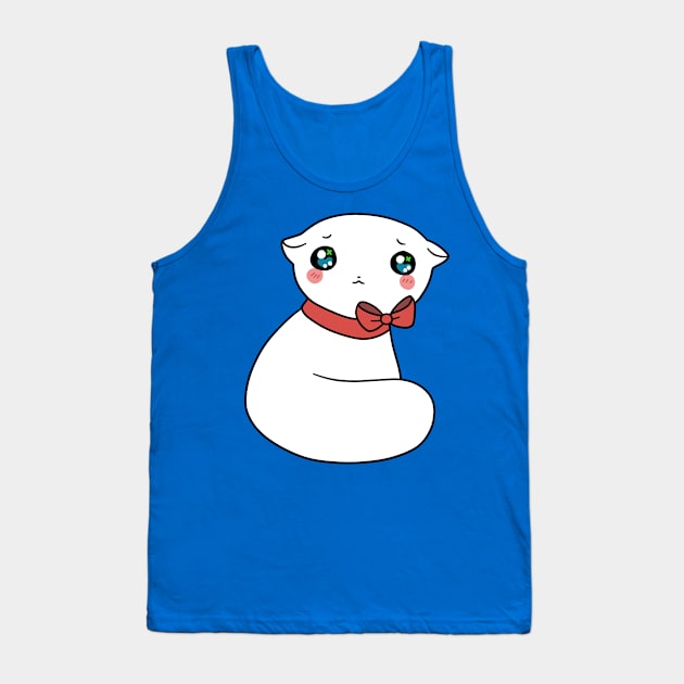 Pretty White Kitty Tank Top by saradaboru